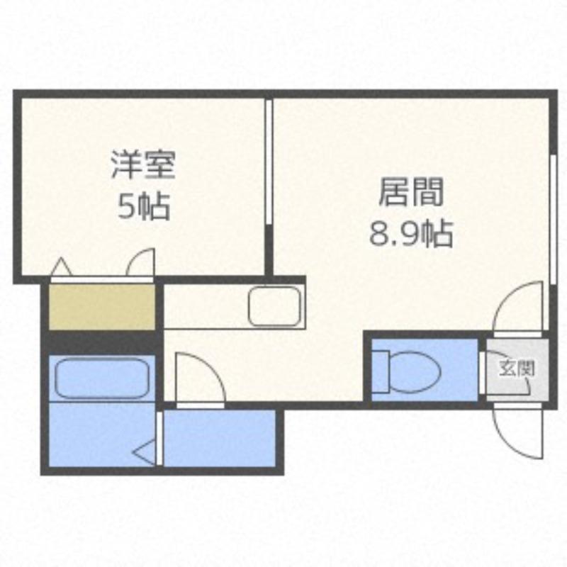 シャネル月寒ウエスト(1LDK/3階)の間取り写真