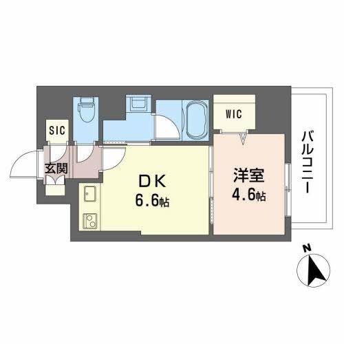 サザンクレストなんば南(1DK/8階)の間取り写真