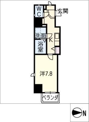 THE金山BLOSSOMS(1K/6階)の間取り写真