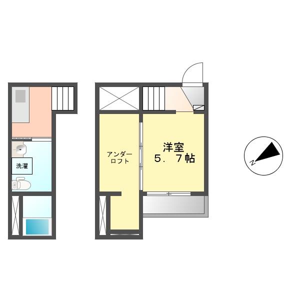 クレアンジュスズ(1SK/1階)の間取り写真
