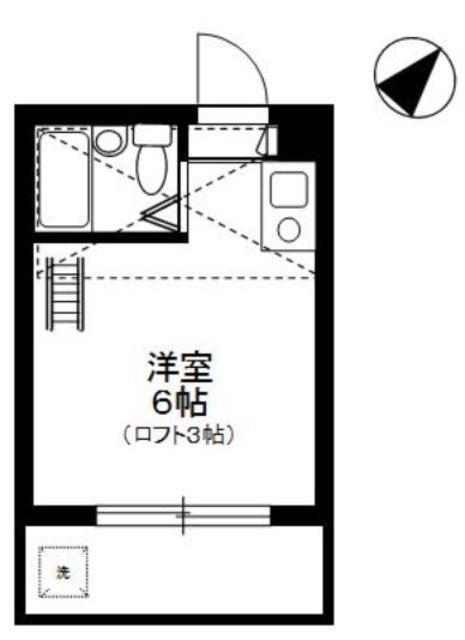 ロイヤルハイム(ワンルーム/2階)の間取り写真