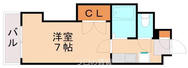 エレガンス折尾(1K/2階)の間取り写真