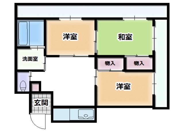 キンハトヴィレッジノア(3DK/3階)の間取り写真