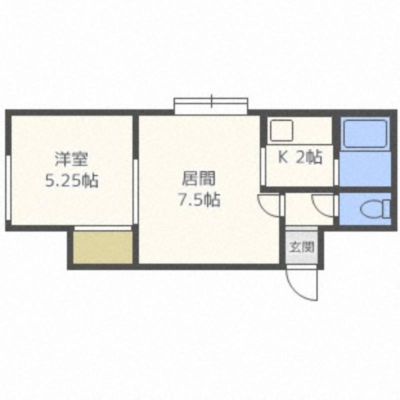 ミリオンN35(1LDK/2階)の間取り写真