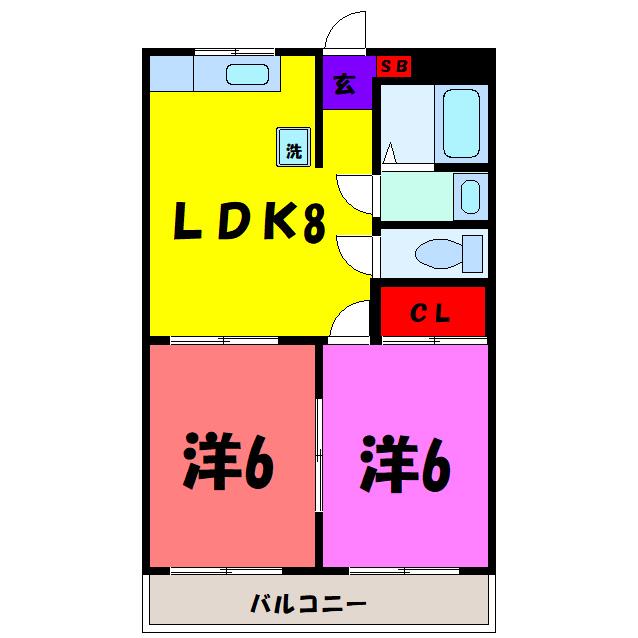 エトワールナイン(2LDK/3階)の間取り写真