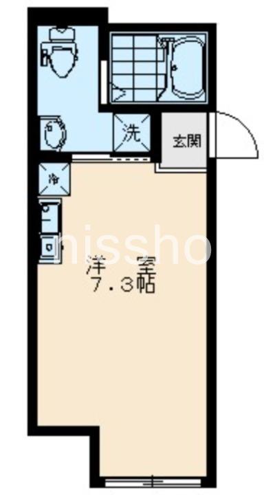 トリアス・アクシス府中本町(ワンルーム/1階)の間取り写真