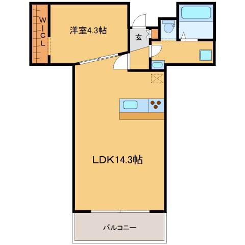 ポコアポコ三宮(1LDK/7階)の間取り写真