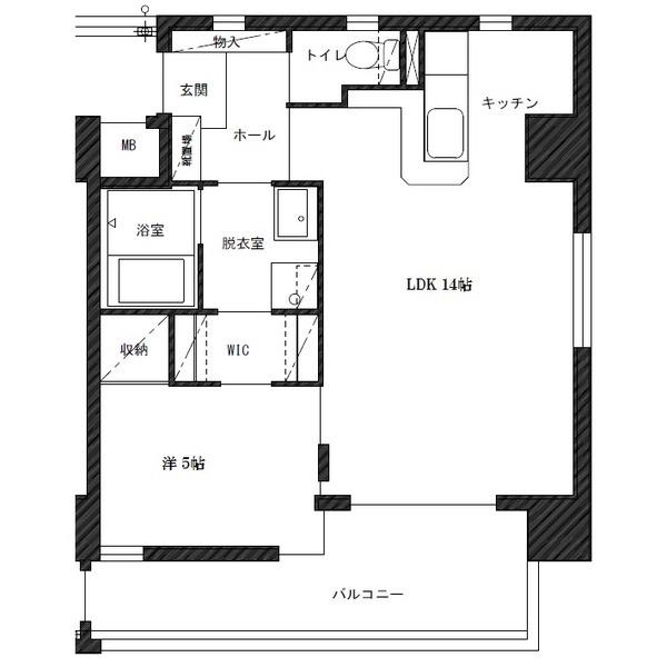 J-7 (1LDK/6階)の間取り写真