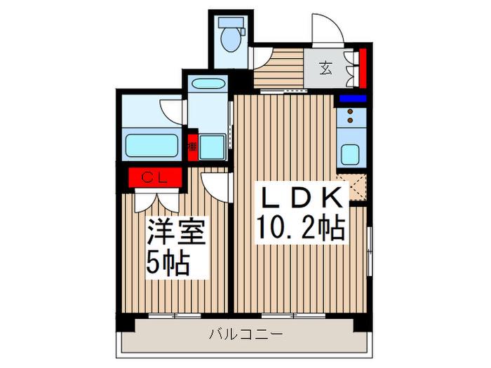 KDX川口幸町レジデンス(1LDK/2階)の間取り写真