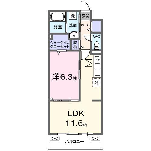AXIS26(1LDK/1階)の間取り写真