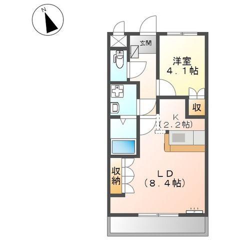ルーエンハイム(1LDK/1階)の間取り写真