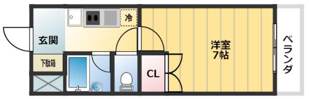 メゾンオームラ(1K/3階)の間取り写真