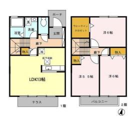 アーバンスクウェア(3LDK/1階)の間取り写真
