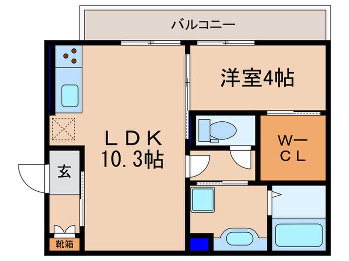 LE CIEL II(1LDK/2階)の間取り写真