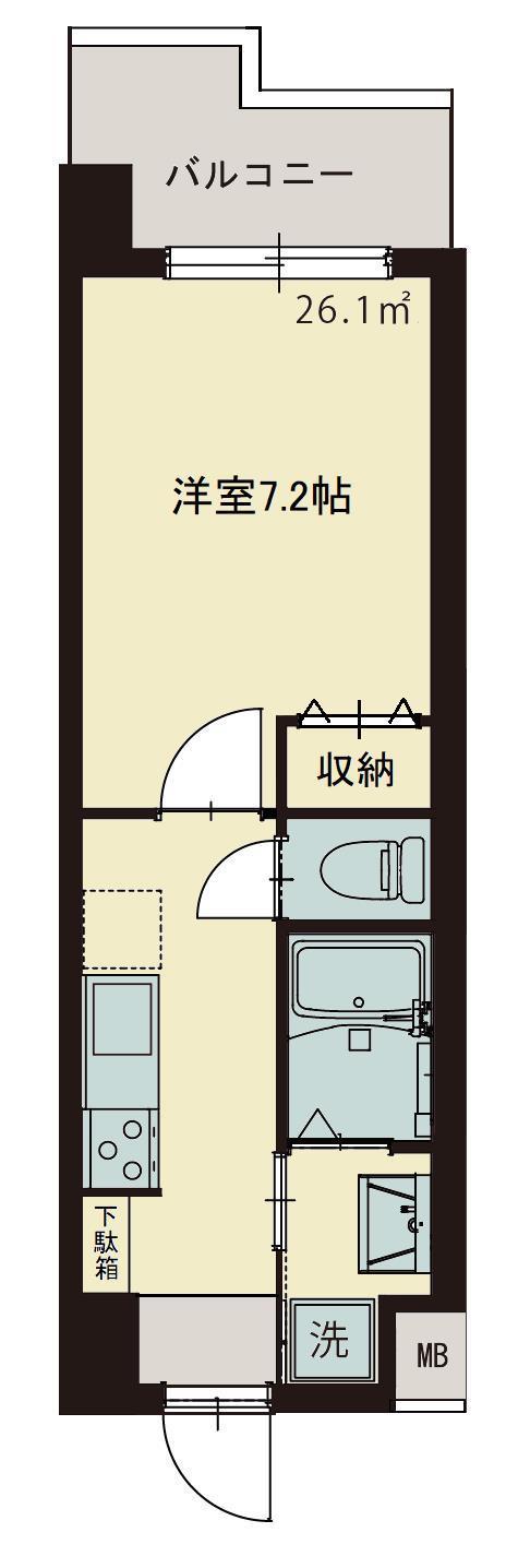 志幸85MANDARIN和光III(1K/5階)の間取り写真