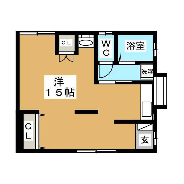 矢部町メゾン(ワンルーム/1階)の間取り写真