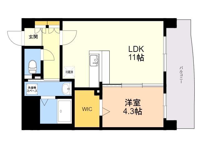 ナウヴィレッジ松島2(1LDK/6階)の間取り写真
