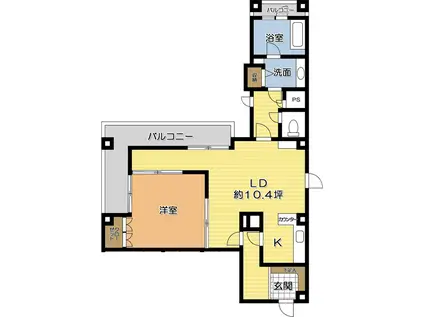 アザミ千歳ビル(1LDK/4階)の間取り写真