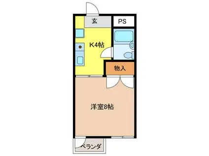 コーポ馬渕(1K/3階)の間取り写真