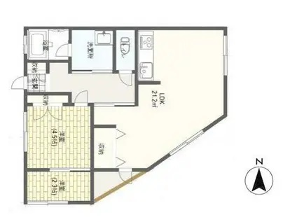 JR上越線 渋川駅 徒歩9分 2階建 築51年(1SLDK/2階)の間取り写真