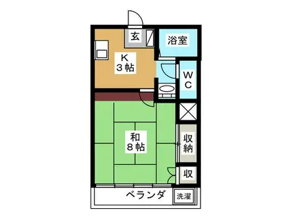 ミヤジママンション(1K/2階)の間取り写真