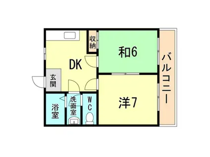 村上マンション(2DK/2階)の間取り写真