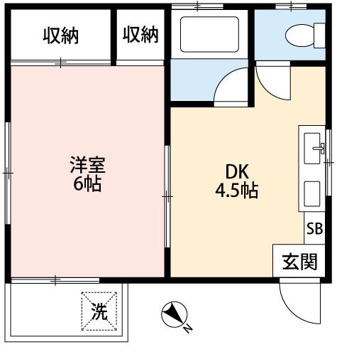 釜石ビル(1K/3階)の間取り写真