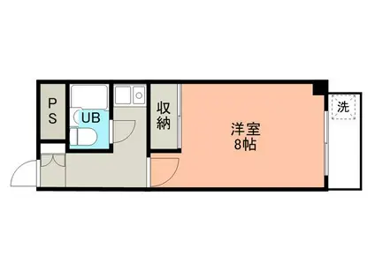 スカイハイツ三木町(1K/3階)の間取り写真