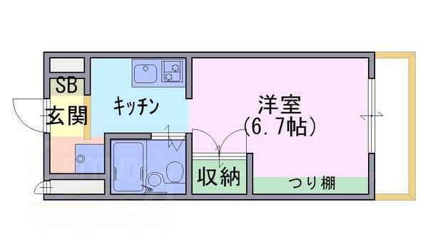 アクト1(1K/2階)の間取り写真
