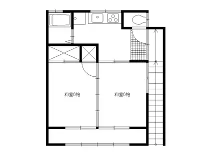 石川ハイツ(2K/2階)の間取り写真