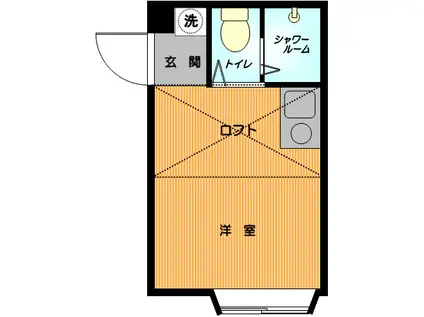 ピュアフラット小金井(ワンルーム/1階)の間取り写真