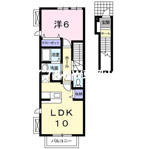 ベル アンジュ(1LDK/2階)の間取り写真