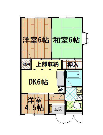 グリーンパーク田園19号(3DK/2階)の間取り写真