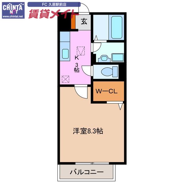 ボナンザ(1K/1階)の間取り写真