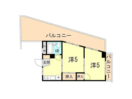 第61川辺ビル(1K/5階)の間取り写真