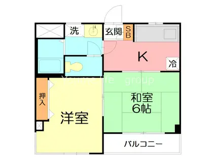 アーレス平塚(2K/3階)の間取り写真