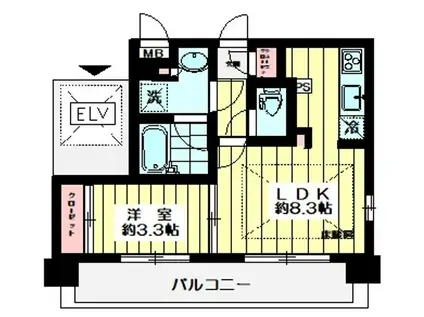 グランフォーレ立川(1LDK/2階)の間取り写真