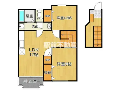 リバーサイドビレジ(2LDK/2階)の間取り写真