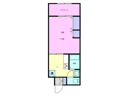 ハイツKOJIMA(1K/1階)の間取り写真