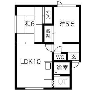 エナージ拓北(2LDK/1階)の間取り写真