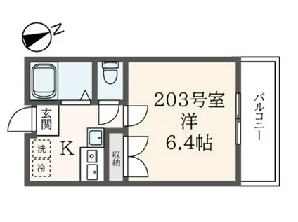 SUNRISE(1K/2階)の間取り写真