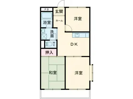 水一コーポ(3DK/1階)の間取り写真