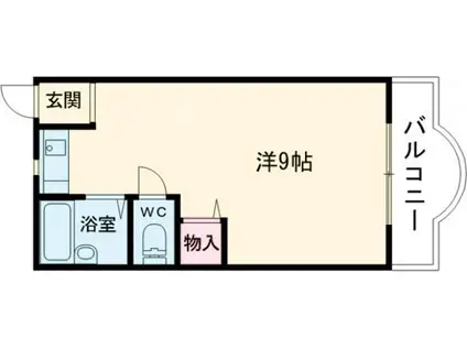 シャンテー三矢II(ワンルーム/1階)の間取り写真