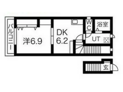 あんしん大浜北町10-1002(1DK/2階)の間取り写真