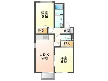 カーサ クワットロ(2LDK/2階)の間取り写真