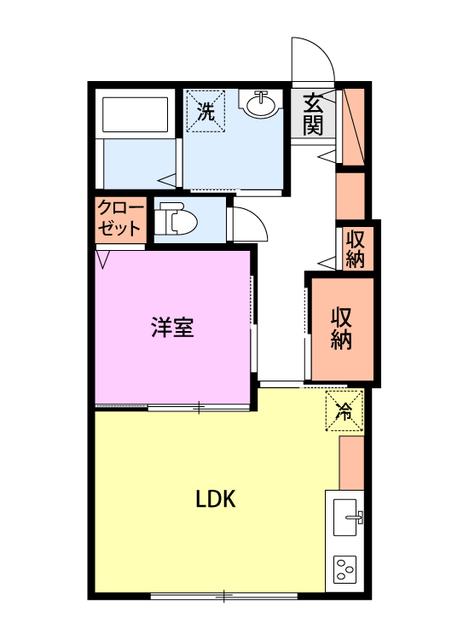 ディアウェンズ高志(1LDK/1階)の間取り写真