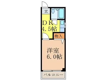 泉ハイツ(1DK/3階)の間取り写真