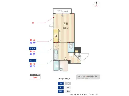 オヴェスト大師本町(1K/2階)の間取り写真