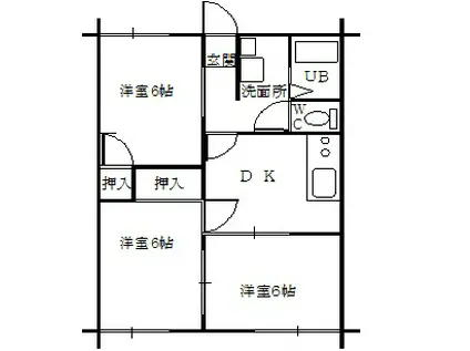 K-大翔(3DK/2階)の間取り写真