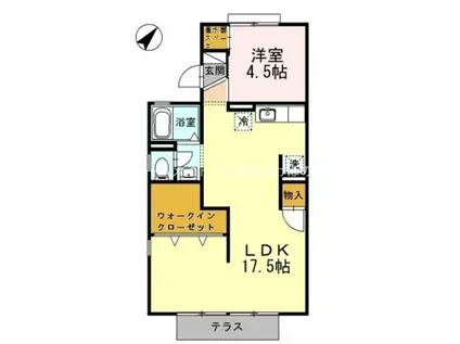 セジュールマルヤマ A棟(1LDK/1階)の間取り写真